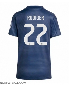 Billige Fotballdrakt Real Madrid Antonio Rudiger #22 Replika Bortedrakt Dame 2025-26 Kortermet